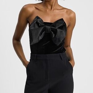 NWT Express bodysuit velvet with satin bow